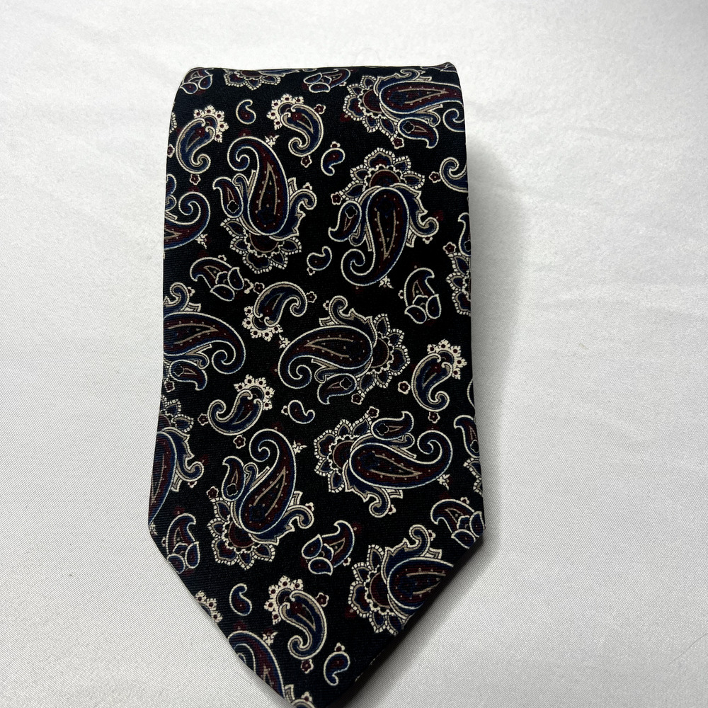 American Edition 100% Polyester Black Red Paisley‎ Mens Tie Retro Career Wear